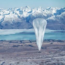 A high-altitude balloon like those Google plans to deploy to provide high-speed Internet access to rural and remote areas. 