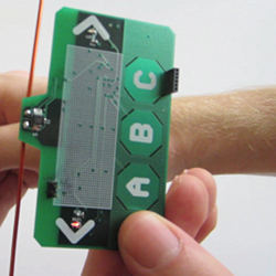 A prototype ambient backscatter communication device. 