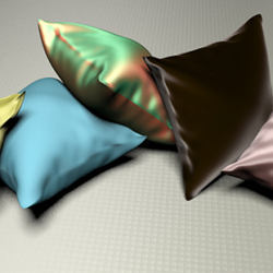 A simulated image of different types of fabrics. 