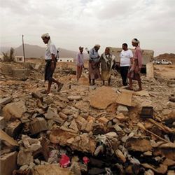 U.S. drone strike rubble, Yemen