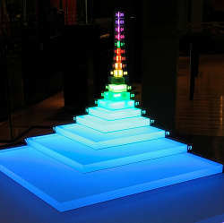 A representation of Moore's Law, reflecting how semiconductors have become increasingly small over time.