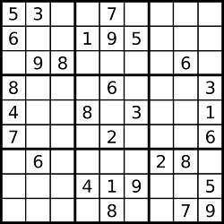 A Sudoku puzzle.