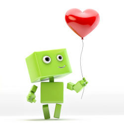 robot with balloon