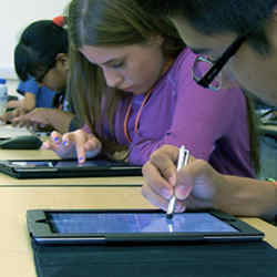 Students with the app