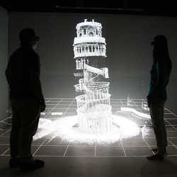 A display of the final Zebedee 3D map of the Leaning Tower of Pisa.