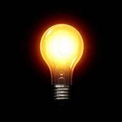 The light bulb typically symbolizes a new idea.