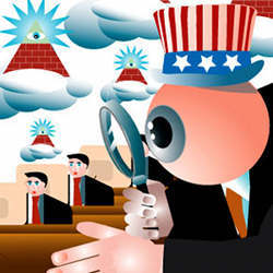 Artist's representation of U.S. government spying.