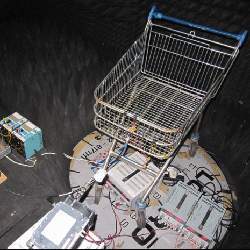 A shopping cart adapted into an antenna.