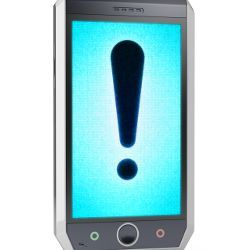 smartphone with exclamation point