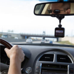 Windshield-mounted camera, data recorder