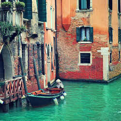 A canal in Venice, Italy.