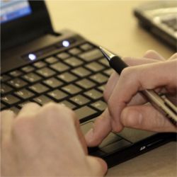 Hands on computer keyboard