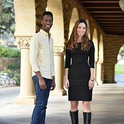 Stanford University Ph.D. candidates Jeremy Brown (geophysics) and Rebecca Hernandez (environmental Earth system science). 