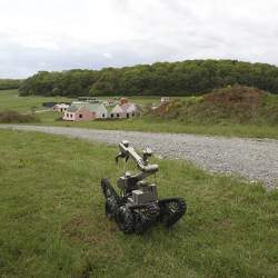 A military robot in the field. 