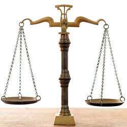 The scales of justice.