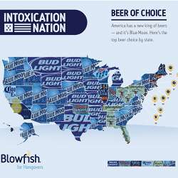 A Twitter map of beer preferences by U.S. state. 