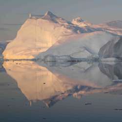 An iceberg spawned by one of Greenlands fastest-moving glaciers.