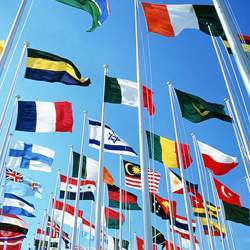 The flags of many nations.