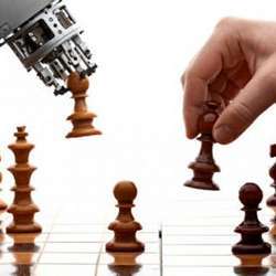 Playing chess with a companion robot. 