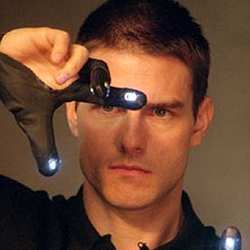 Tom Cruise using a virtual keyboard in the film "Minority Report." 