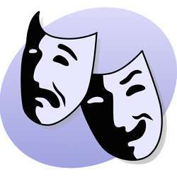 The masks of Comedy and Tragedy symbolize bipolar disorder.