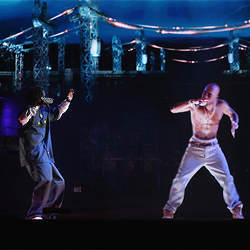 A digital re-creation of the late rapper Tupac Shakur performed at the 2012 Coachella festival.