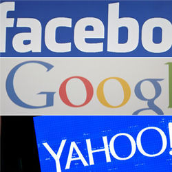 Facebook, Google, Yahoo