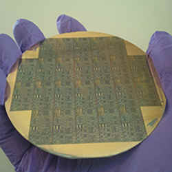 This silicon-carbide wafer contains more 1,000 individual circuits.