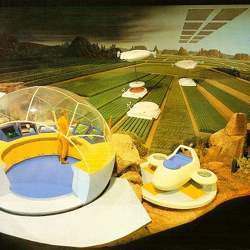 Artist's conception of a highly automated future farm.