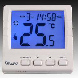 A programmable thermostat.