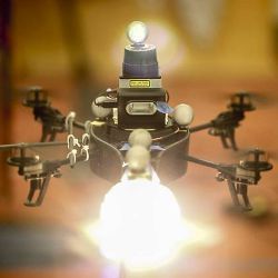 robot helicopter with light source