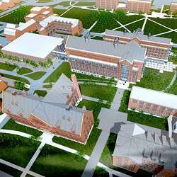 An architects rendering of UVMs proposed STEM complex.