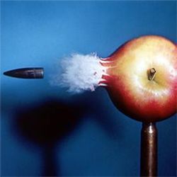 Bullet through apple