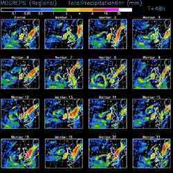 Ensemble forecasting means producing multiple forecasts by making small alterations to the starting conditions or the forecast computer model. 