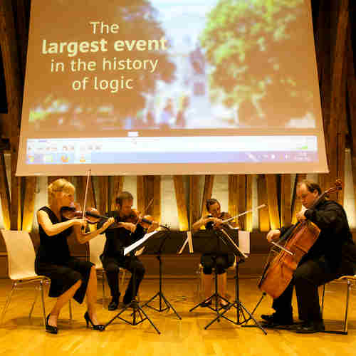 A string quartet performing during the Vienna Summer of Logic.