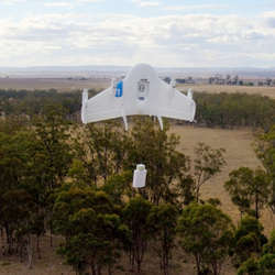 An experimental Google delivery drone in Queensland, Australia. 