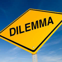 A dilemma yield sign. 