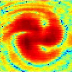 A graphic showing the intensity of the radio beams after twisting.