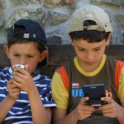 Boys playing videogames.