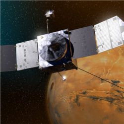 NASA's MAVEN spacecraft near Mars
