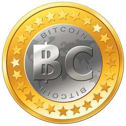 A Bitcoin logo.