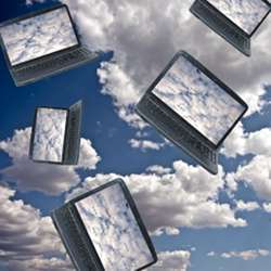 Artist's representation of multiple computing clouds. 