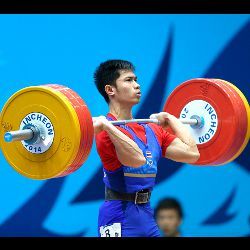 weightlifter in action