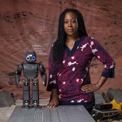 Ayanna Howard, a professor in the Georgia Institute of Technology School of Electrical and Computer Engineering, is using this friendly robot to interact with children who are having difficulty with mathematics.