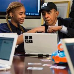 President Obama and Adrianna Mitchell