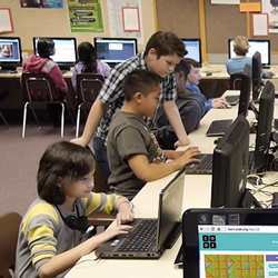 An Hour of Code event. 