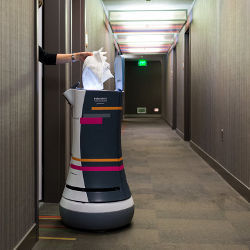 robot delivers towels