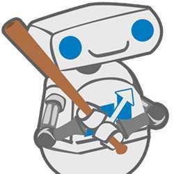 Artist's conception of a baseball-playing robot. 