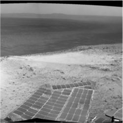 Opportunity rover at summit of Cape Tribulation