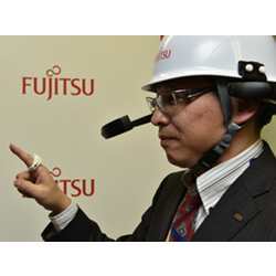 Fujitsu's smart ring works in tandem with a Bluetooth-enabled smartphone and a special helmet.